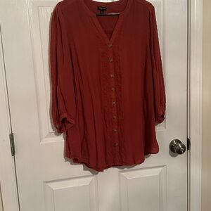 Torrid Rust Button-Down Blouse